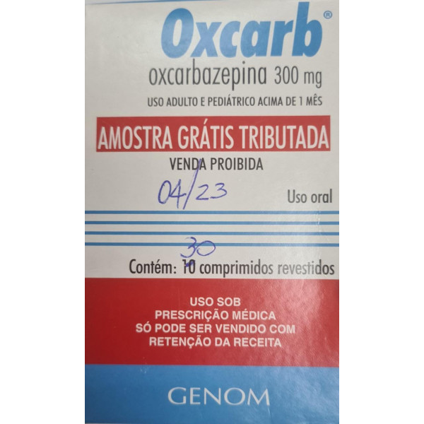 Oxcarb - Oxcarbazepina 300mg - 30 Comprimidos
